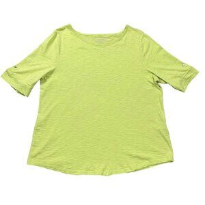 Chico's Lime Green Short Sleeve Lightweight T-shirt Size 3